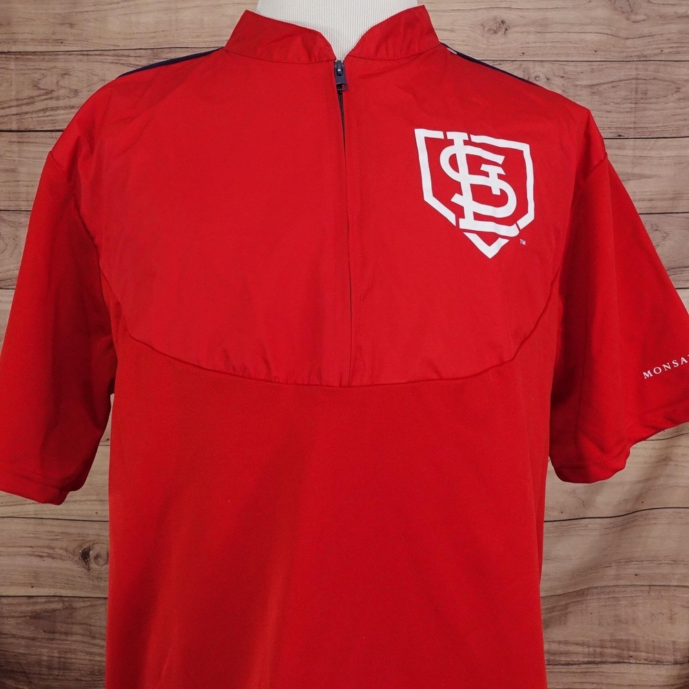St. Louis Cardinals Shirt XL Red Baseball‎ Monsanto Quarter Zip SGA GIVEAWAY
